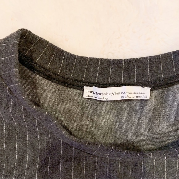 Zara Women Gray Striped Long Sleeve Top Size L - Picture 2 of 7